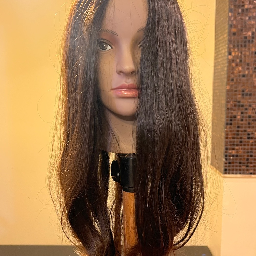Luxurious Brown Hair Mannequin Head